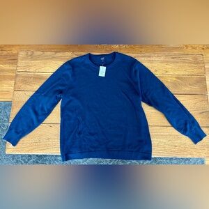 NWT Men’s J Crew navy blue cotton sweater size large
